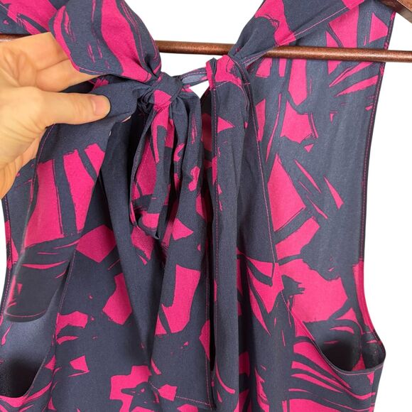 Banana Republic Blue Pink Print Tank Top Women's Small Career Business - Picture 5 of 7